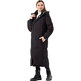 ANYIELIEMO Women’s Long Goose Down Coat,Hooded Winter Puffer Jacket with 4 Zipper Pockets and Thermal Lining