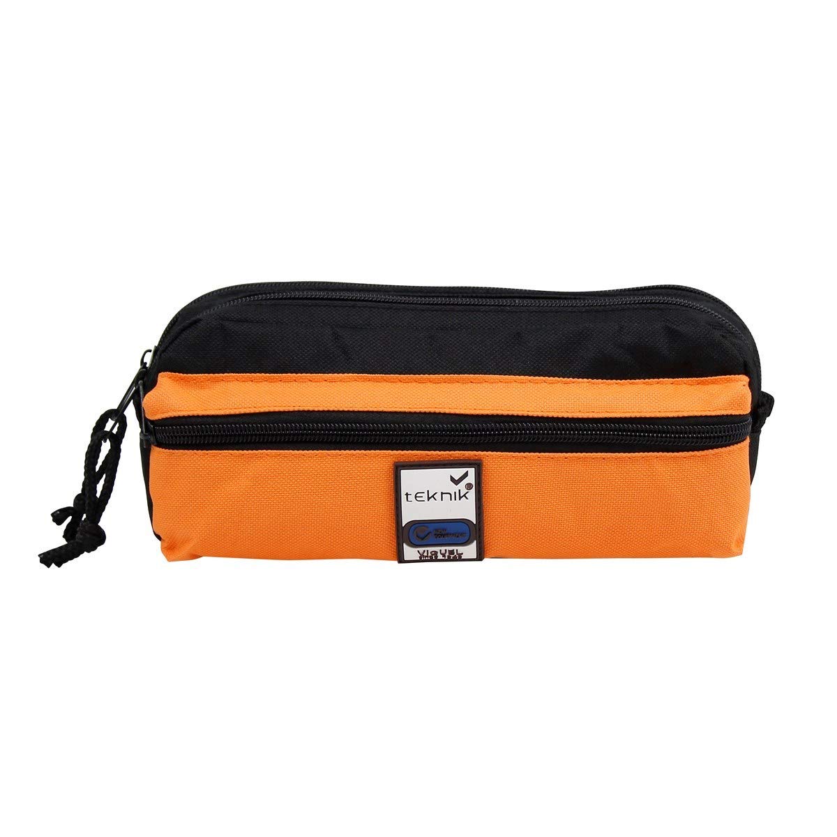 Viquel - Teknik School Pencil Case with 4 Compartments, Orange, 22x9x9cm, Modern