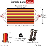 GOCAN Brazilian Double Hammock 250x160cm Extra Large Rainbow 500lb view 3