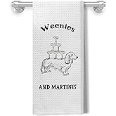 Kemingni Funny Dachshund Kitchen Bar Towels, Dachshund Wiener Dog Gifts for Women Men, Gifts for Martini Lovers Decorative Hand Dish Tea Towels for Kitchen Bar Cart, 16x24 Inch