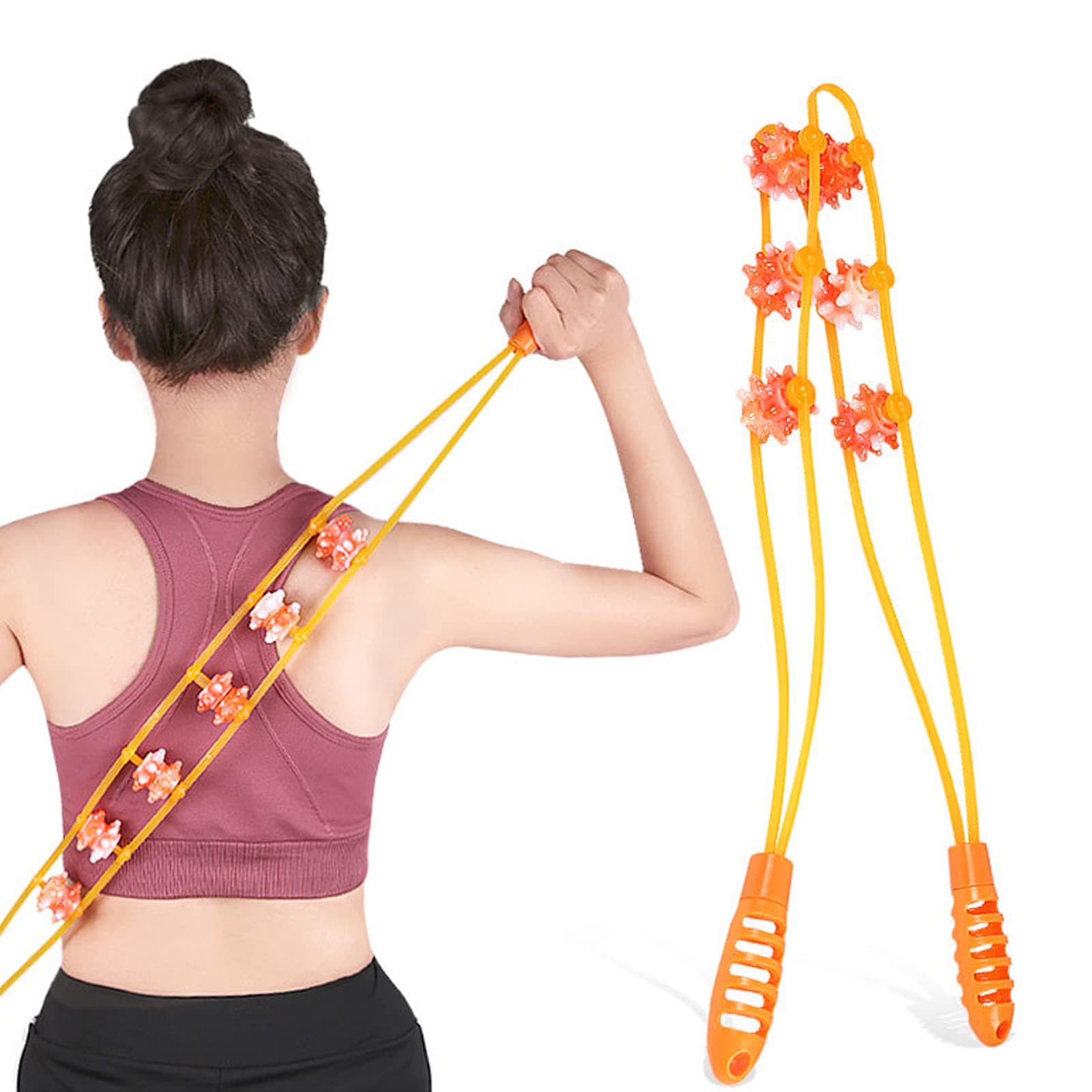Back Massage Roller Rope, Portable Manual Massage Tool for Shoulder & Waist Pain Relief, Professional Strap for Back, Neck, Legs Fatigue Recovery, Perfect for Home Use