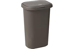 Rubbermaid Spring Top Trash Can with Lid 13 Gallon Gray Plastic Garbage Bin for Home/Kitchen/Office/Garage