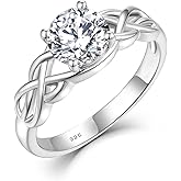 STARCHENIE Celtic Knot Promise Ring for Women 925 Sterling Silver Engagement Wedding Band with Birthstone (Size 5-10)