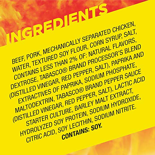 SLIM JIM GIANT SMOKED MEAT STICKS, TABASCO FLAVOR, 6G PROTEIN PER STICK, 0.97 OZ. (24 COUNT)