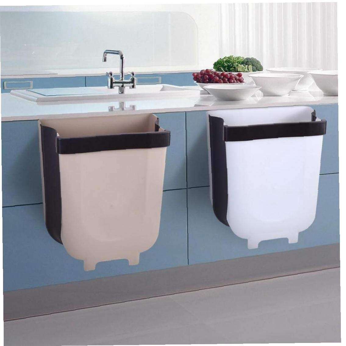 Angoter 8l Waste Bin Hanging Large Trash Cabinet Door Toilet Waste Storage Wall Mounted Folding Bathroom Trash Can Kitchen Foldable Gold Random Color Buy Online In Fiji At Desertcart