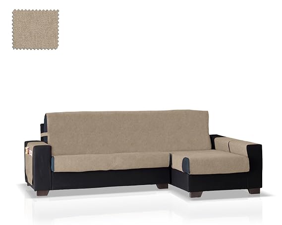 JM Textil Husse für Sofa mit Ottomane Pharma Ottomane rechts, Größe: normal (245 cm), Farbe Nerz