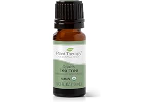 Plant Therapy Organic Tea Tree Oil (Melaleuca) 100% Pure, USDA Certified Organic, Undiluted, Natural Aromatherapy for Skin, Hair, and Toenails, Therapeutic Grade 10 mL (1/3 oz)