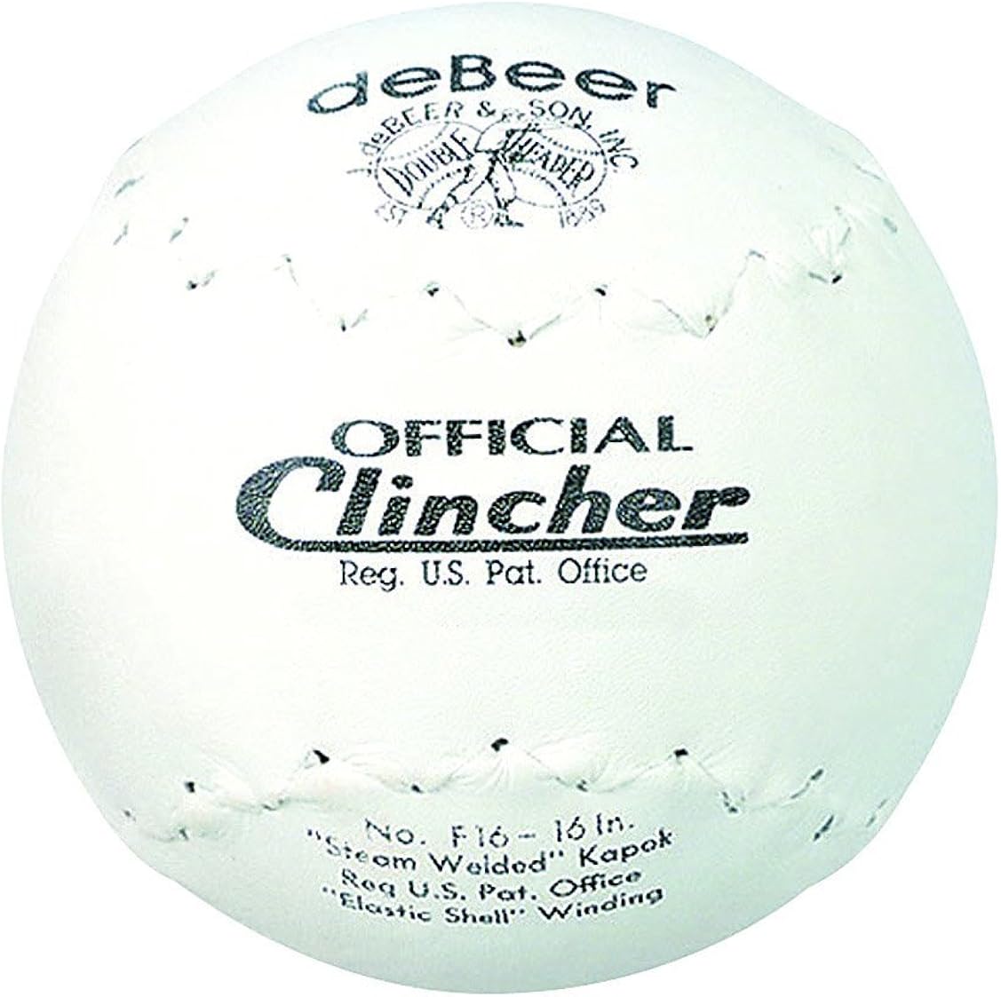 deBeer Rawlings Sporting Goods F16 Official Clincher Softball 16", white : Clothing