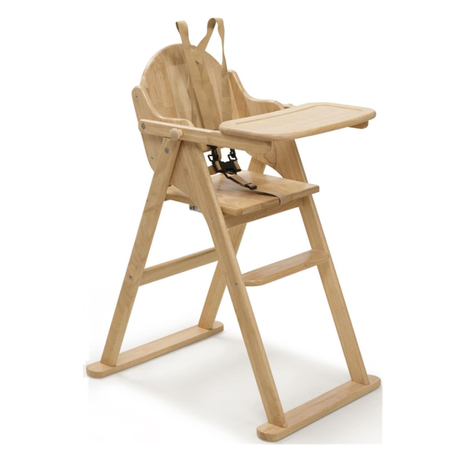 Safetots Deluxe Putaway Folding Wooden High Chair, Natural, Highchair for Baby and Toddler, Pre-Assembled, Stylish, Practical, and Space Saving High Chair