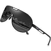 TEAPLMTT Retro Aviator Polarized Sunglasses for Men Pilot Al-mg Metal Frame Ultra Light