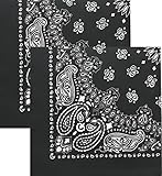 ArmyUniverse Black Trainmen Paisley Jumbo Military Bandana 27 x 27