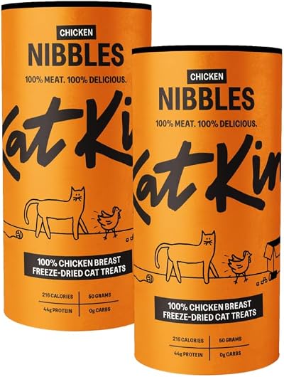 KatKin Chicken Nibbles 2 Pack 2x50g Freeze-Dried Cat Treats UK Made