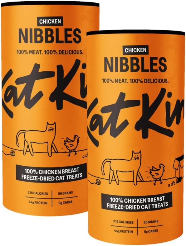 KatKin Chicken Nibbles 2 Pack 2x50g Freeze-Dried Cat Treats UK Made