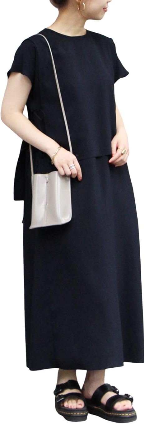 Amazon Co Jp ジャーナルスタンダード Fumiko Aoyagi Jsベストレイヤードワンピース フリー ネイビー 服 ファッション小物