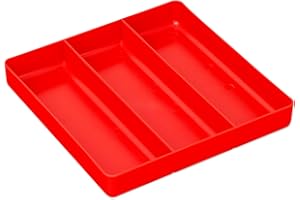 ERNST MANUFACTURING ERNST Tool Garage Organizer Tray, Red, 3-Compartments