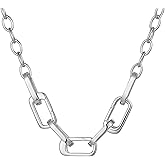 SCAMPER & CO .925 Sterling Silver Rhodium or 18k Yellow Gold Plated Carabiner Charm Necklaces for Women - Hypoallergenic Compatible Charms Sterling Silver Necklace for Women Modern Carabiner Design