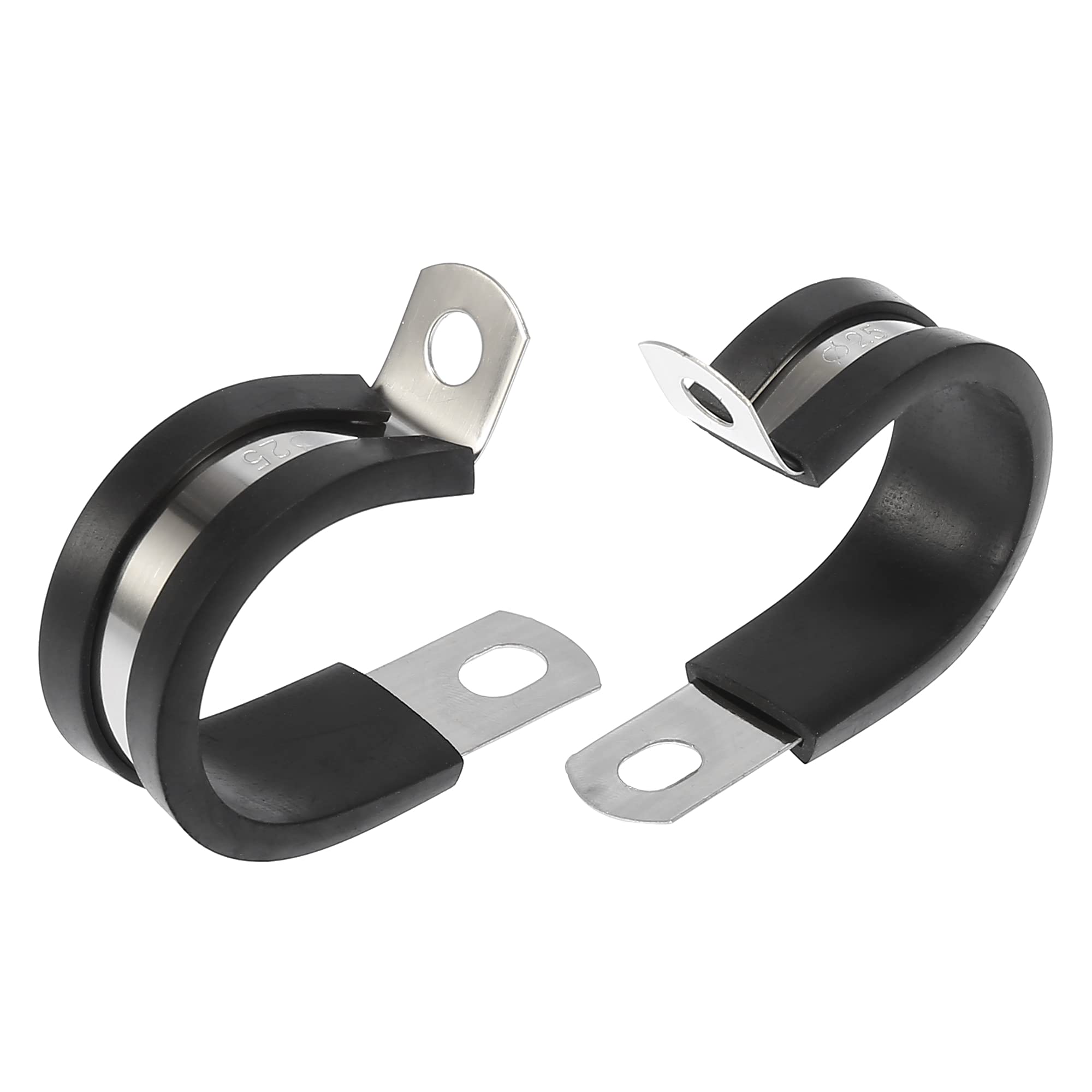 X AUTOHAUX 10pcs 25.4mm 1 Inch Automotive 304 Stainless Steel Cable Clamp