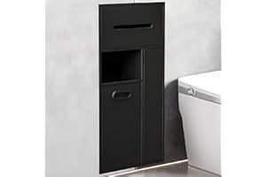 Stainless Steel Shower Nich, Stainless Steel Bathroom Niche, Trash Can Niche with Storage Cabinet Toilet Brush Holder for Hot