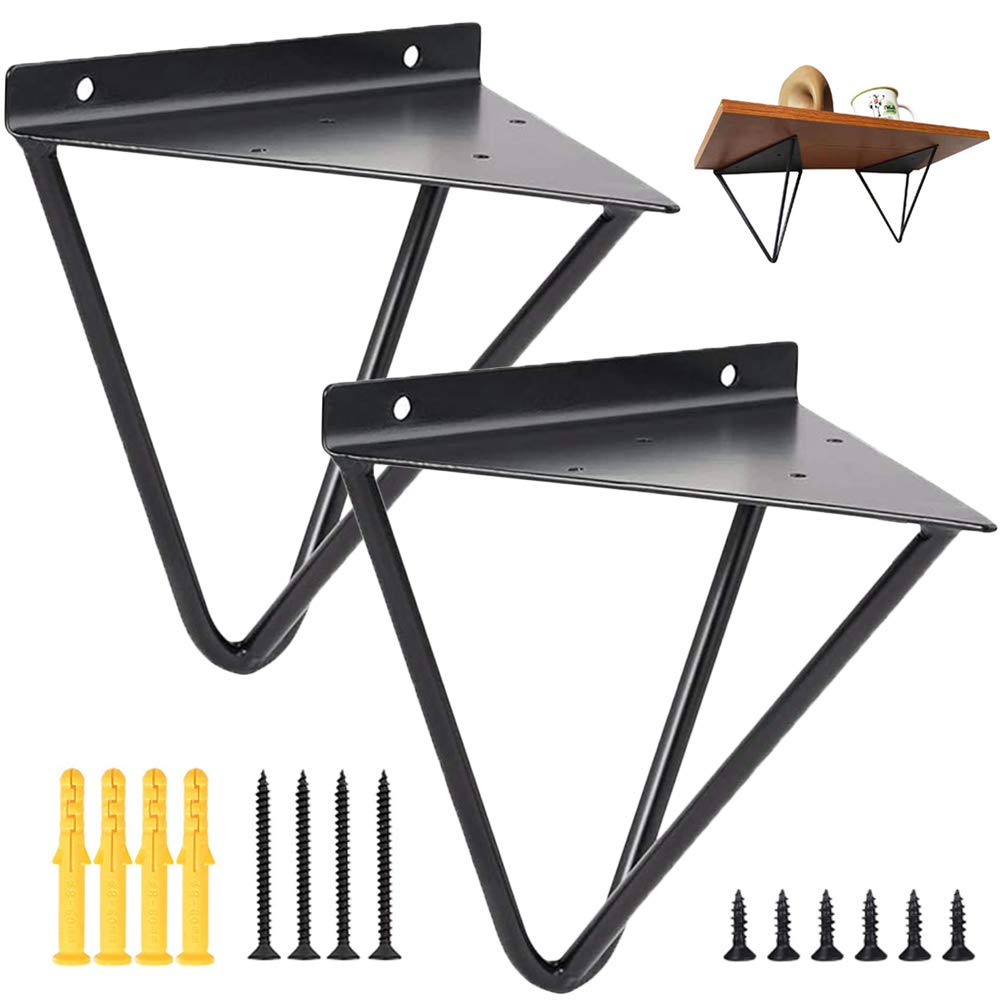 2 Piece Shelf Brackets, Decorative Shelf Brackets, Shelf Brackets Supports, Hairpin Shelf Brackets, for Wall Hanging Furniture Connector