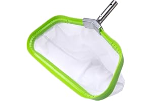 DABOVIN Ultra Fine Mesh Pool Skimmer Net for Cleaning Pollen Scum, Reinforced Leaf Rake with Aluminum Frame