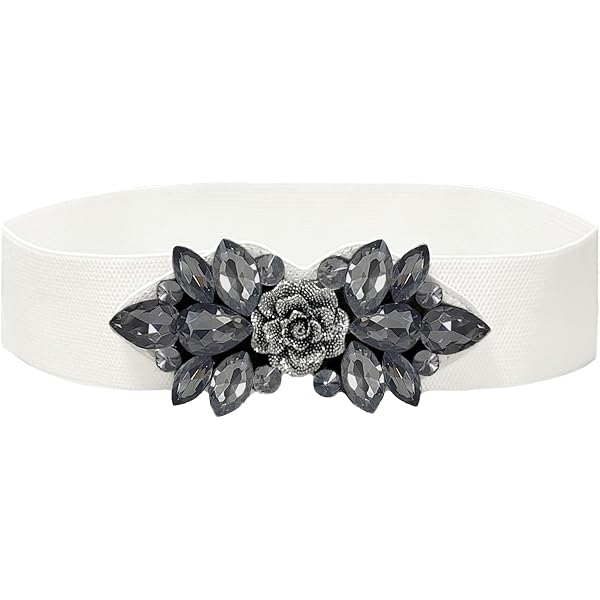9341 Elastic Flower Belts For Cloth Wide Stretchy Dress, Cinturones Women Wide Belt Stretchy Waist belt Big Flower Cinch Elastic  main image 4