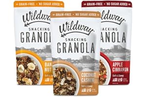 Wildway Keto Granola | Variety Pack | Grain-Free, Certified Gluten-Free Cereal | Vegan, Low Carb | No Sugar Added | Paleo-Friendly | Non-GMO Fruit & Nut Clusters | Nutrient-Rich Snack | 8 oz, 3 Pack