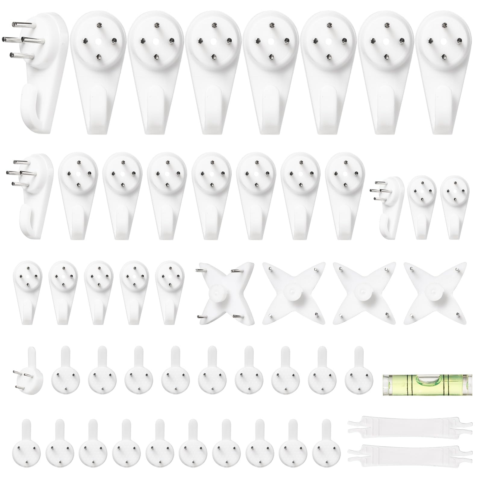 51pcs Non Trace Picture Hooks for Hard Walls,Picture Hanging Hooks,Wall Hanging Hooks,Picture Hangers,Plastic Picture Hooks for plasterboard Walls no Nails,Photo Hooks,Small Hard Wall Picture Hooks