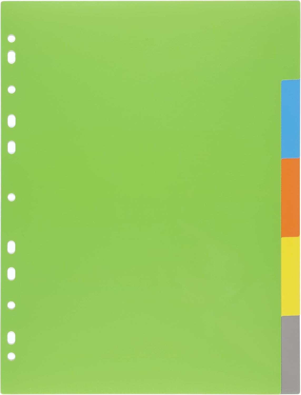 eco-eco A4 50% Recycled Multipunched Reinforced Colour Set 5 Subject Index File Dividers 200mic (Pack of 2) - Image 4