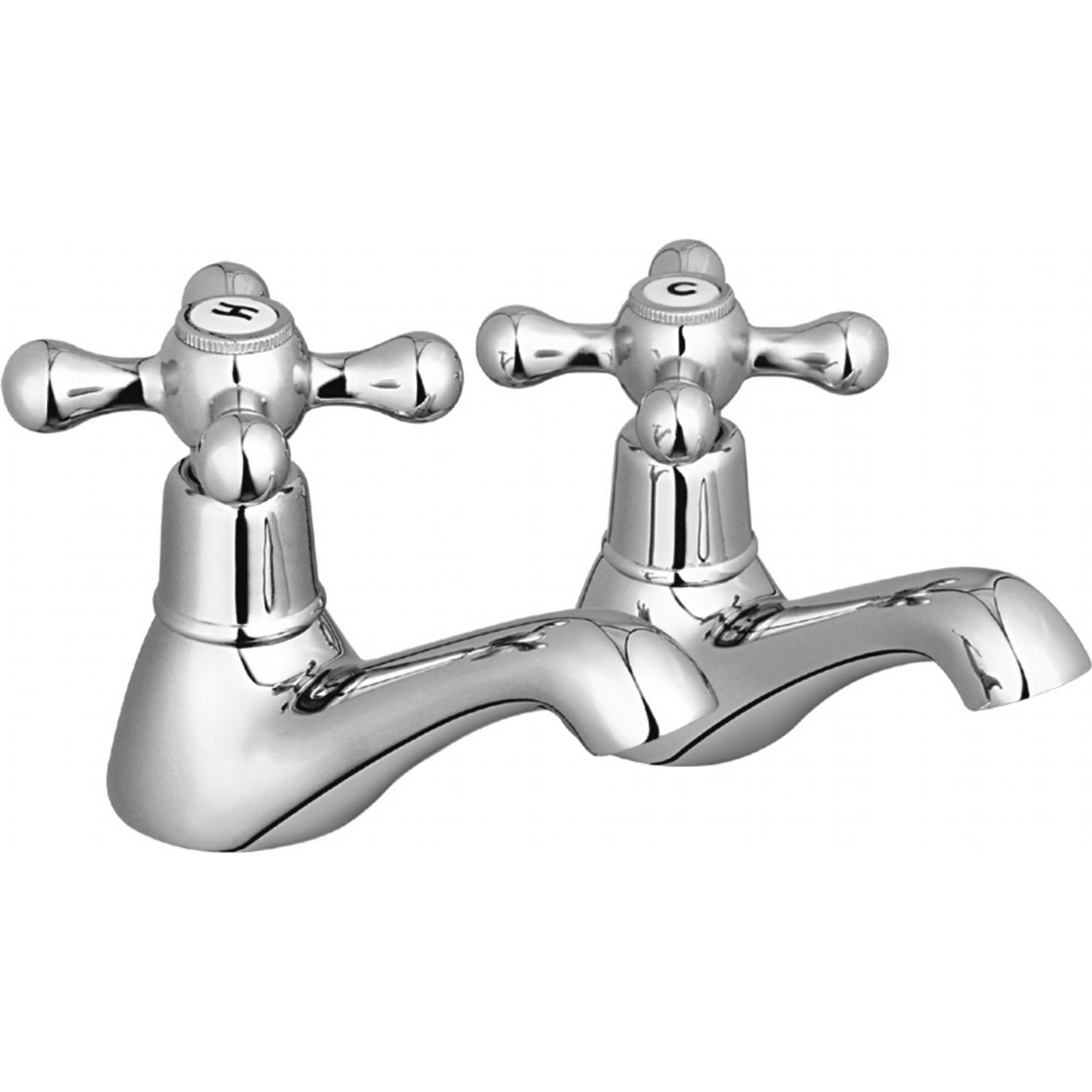 Hot & Cold Twin Basin Taps Chrome