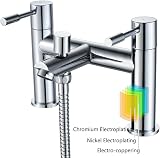 Luckyhome Bath Taps with Shower Filler Mixer Chrome Solid Brass BM025 view 3