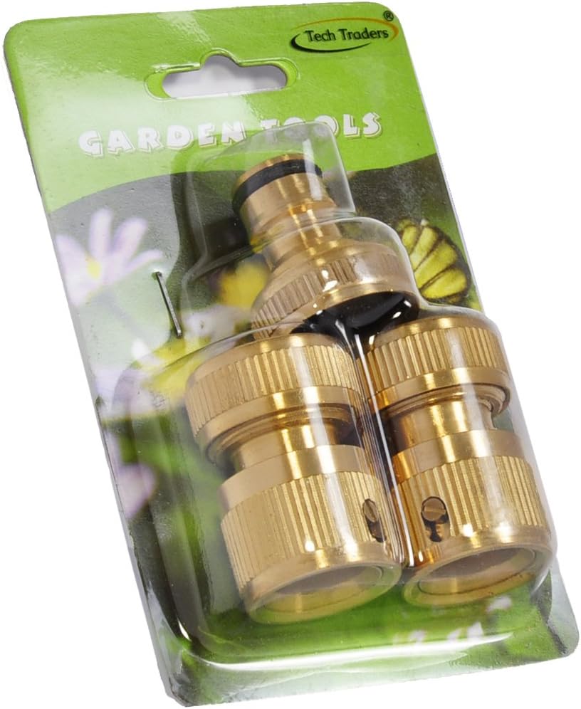 Tech Traders ® Brass Connector Set (3 Pieces),Brass Connector Set