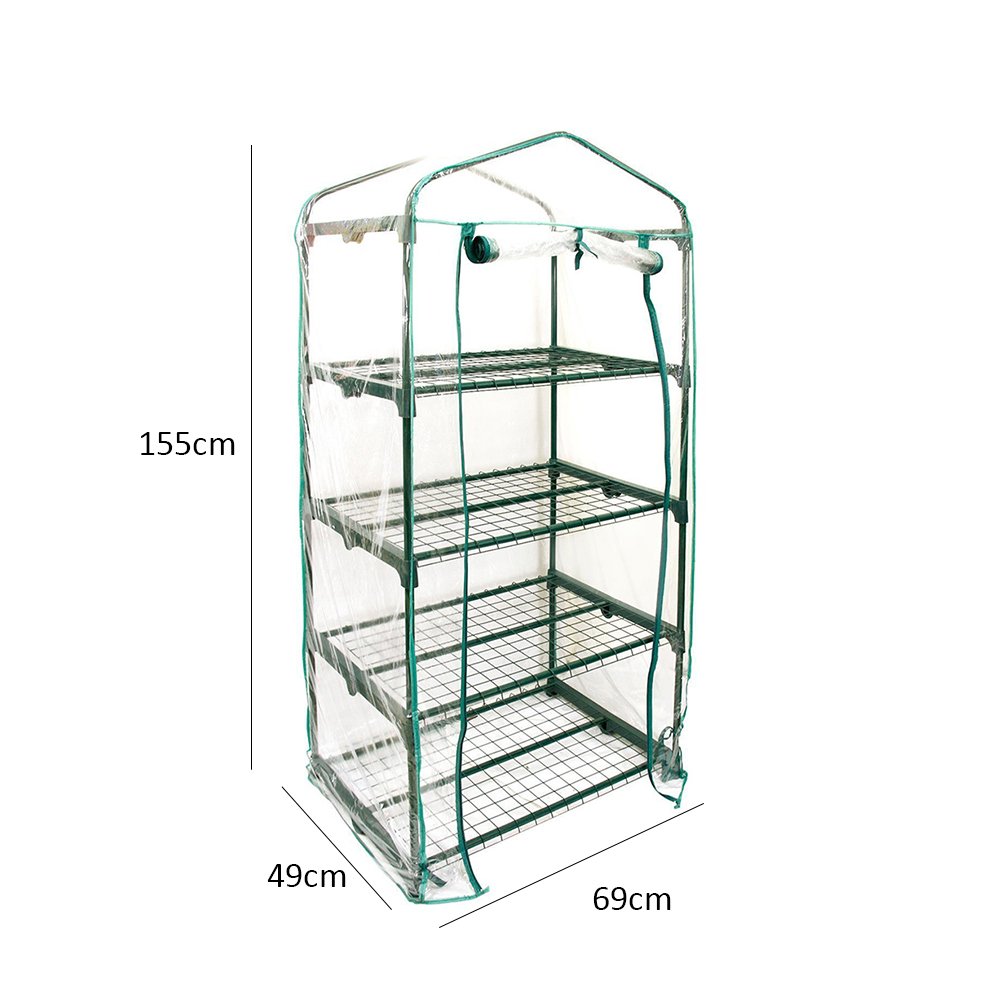 4 Tier Mini Clear Greenhouse Replacement Cover - Small Plant House/Grow House Cover for Garden and Outdoors (4 tier) - Image 3