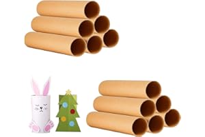 Hiyoo 12 PCS Cardboard Tubes for Crafts, Two Size Brown Toilet Paper Empty Rolls Round Thick Tubes for Classroom Family Handmade DIY Art Projects, 1.37x15.7 Inch and 1.77x15.7 Inch