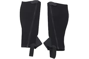 equlup Horse Riding Protection, 2pcs Children Half Chap Flexible Mesh Equestrian Half Chap Breatheable Half Chaps Black Riding Half Chaps for Children