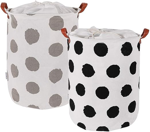GoMaihe Cesto Ropa Sucia 2 PCS, Asa con Cordón con asa y Capa Interna