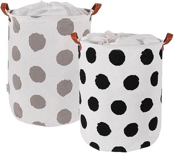 GoMaihe Cesto Ropa Sucia 2 PCS, Asa con Cordón con asa y Capa Interna