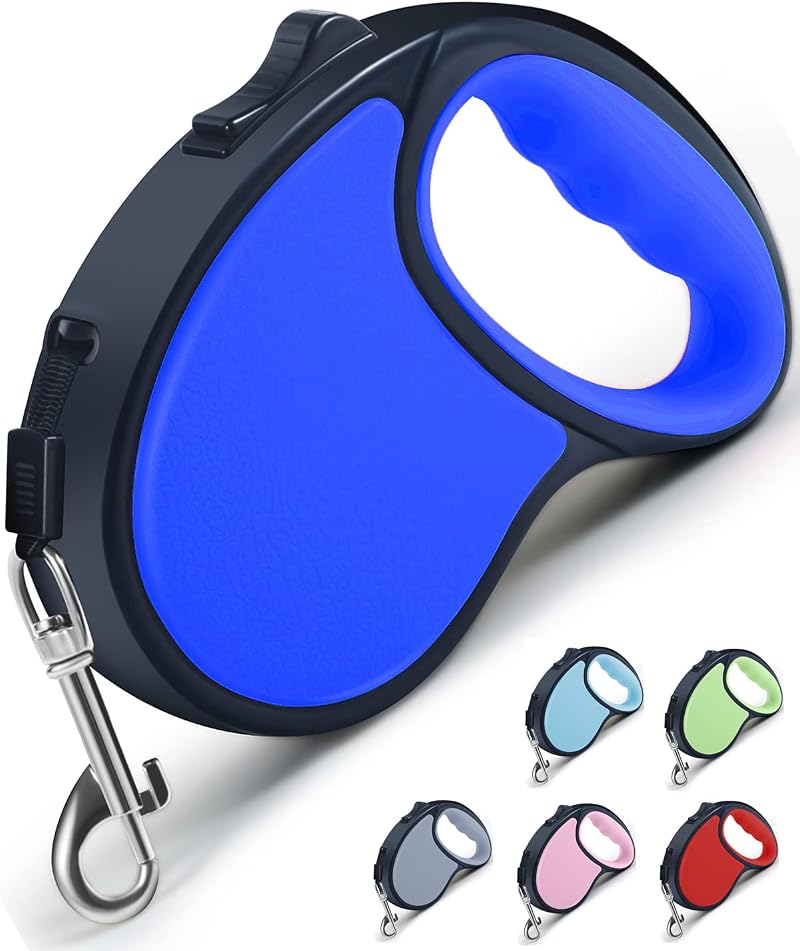 ANCOOLE Retractable Dog Lead 5M 16FT Navy Blue 360° Tangle-Free Anti-Slip