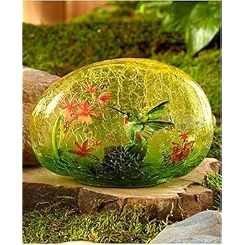 Amazon.com : The Lakeside Collection Solar Glass Garden Stone
