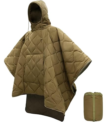 Amazon.com : Poncho Liner Travel Sleeping Bag Quilted Padded Mat