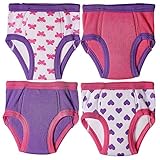Trimfit Little Girls Waffle Cotton Bows & Hearts Training Pants, 4-Pack