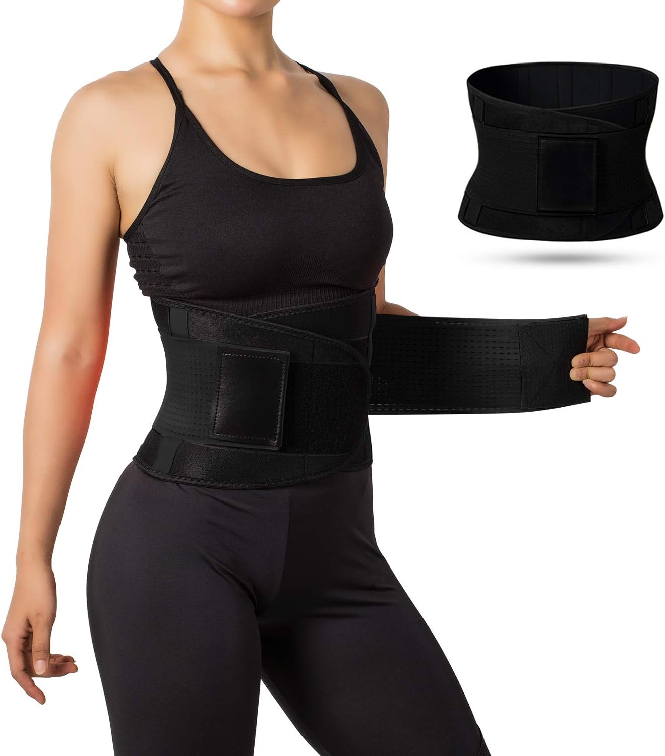 Waist Trainer Belt for Women Breathable Waist Cincher Trimmer Body Shaper Sweat Belt Girdle Fat Burn Belly Slimming Band for Weight Loss Fitness Workout
