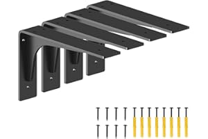 QDMXJF 8 inch x 4.7 inch Shelf Support Bracket Heavy Duty, L Shelf Brackets ,max Load 300lbs, , Metal Brackets for Shelves, Counter Bracket ,Corner Brace,Pack of 4. (8 "x 4.7 " Supporting Bar)