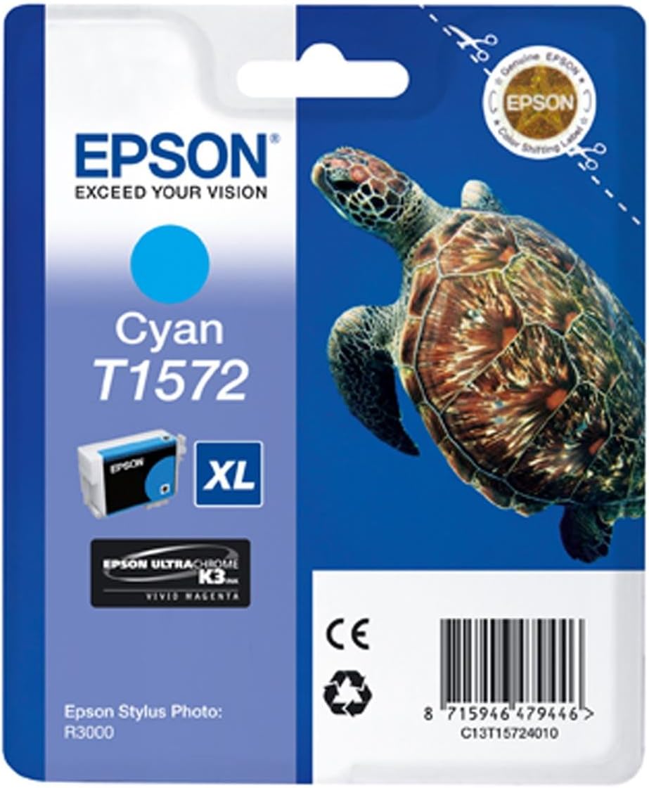 Epson Stylus Photo R3000 Cyan Ink Cartridge T1572 Genuine
