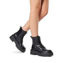DREAM PAIRS Women's Platform Combat Ankle Boots