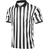 redgino Men's Referee Shirt Women Black & White Stripes Football Soccer Basketball Umpire Jersey Halloween…