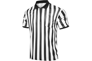 redgino Men's Referee Shirt Women Black & White Stripes Football Soccer Basketball Umpire Jersey Halloween…