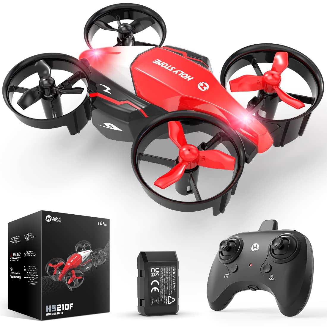 Holy Stone in Small Drone, Red Indoor Mini Drones for Kids RC
