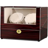 CHIYODA Dual Watch Winder for Automatic Watch, Men's and Women's Watches with 2 Mabuchi Motors, LCD Control Touch Screen, Perfect Display for Home and Office