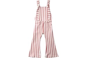ZAXARRA Toddler Kids Baby Girl Stripes Bell-Bottom Jumpsuit Romper Overalls Pants Outfits