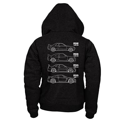mufflebox Nissan Skyline GTR Mens Car Hoodie. Sizes S M L XL XXL - Black